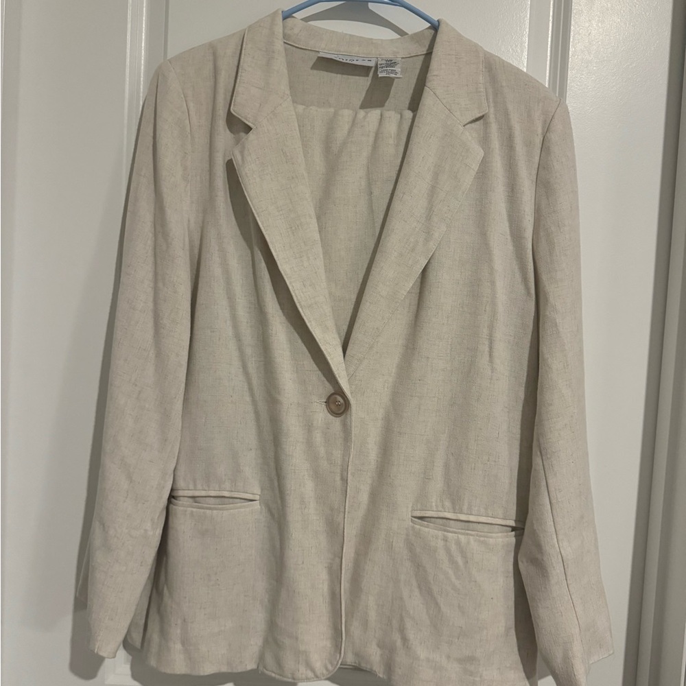 Women's Cream linen Blazer&pants